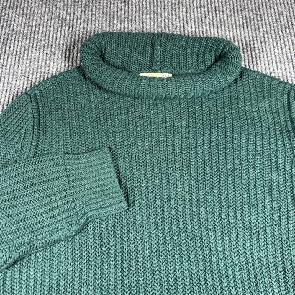 Pink Republic Sweater Womens M Green Chunky Ribbed Knit Cowl Neck Pullover